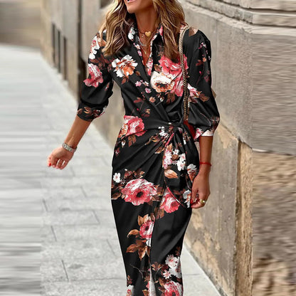 Louisa | Summer Wrap Dress with Collar in Lightweight Fabric