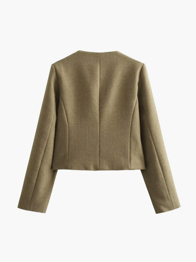 Cropped button-up jacket for women