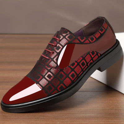 Men’s Oxford Shoes - Patent Leather - Closed Lace - Elegant Formal Wear