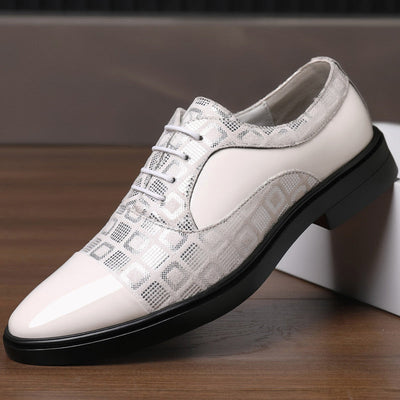 Men’s Oxford Shoes - Patent Leather - Closed Lace - Elegant Formal Wear