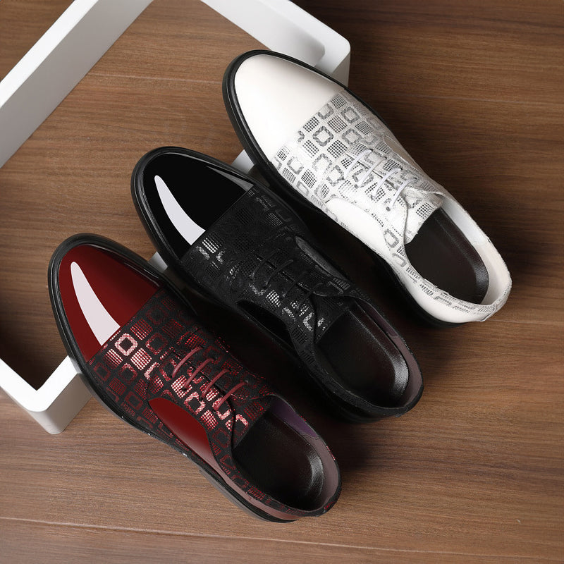Men’s Oxford Shoes - Patent Leather - Closed Lace - Elegant Formal Wear