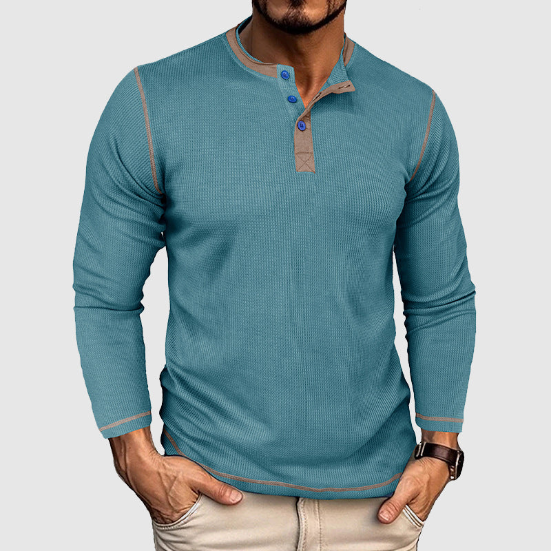 Men's vintage waffle long sleeve t-shirt
