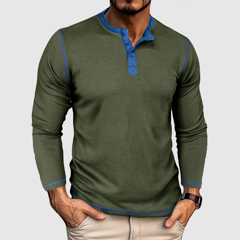 Men's vintage waffle long sleeve t-shirt