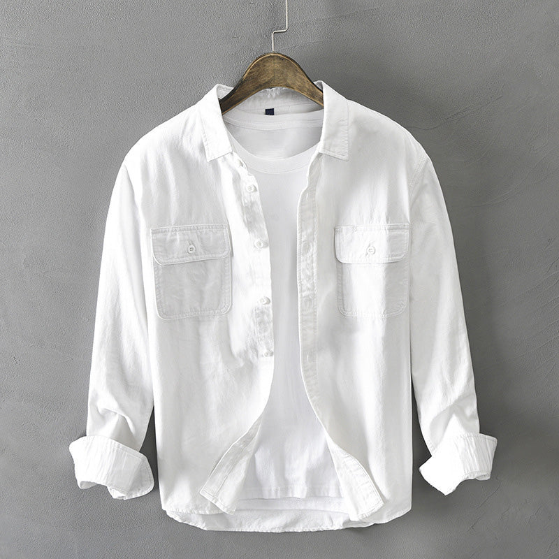 Men's casual cotton long sleeve shirt