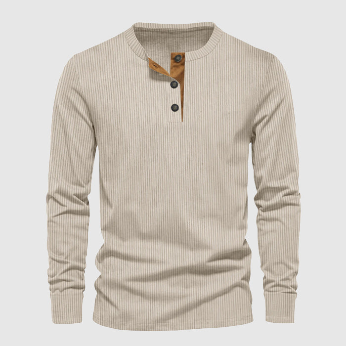 Men's long sleeve crew neck casual shirt