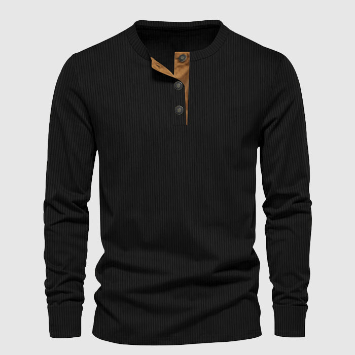 Men's long sleeve crew neck casual shirt