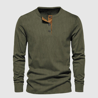 Men's long sleeve crew neck casual shirt