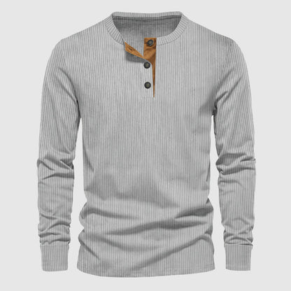 Men's long sleeve crew neck casual shirt