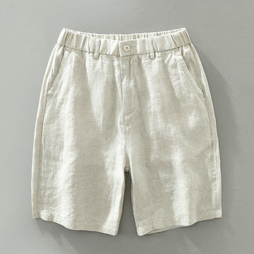 Harlow - ademende linnen strandshorts met elastische taille