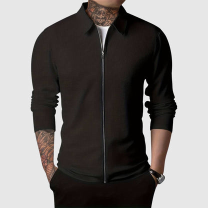 Men's waffle zipper jacket