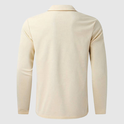 Men’s Zip-Up Sweater – Waffle Knit – Fitted Design – Long Sleeve Casual Wear