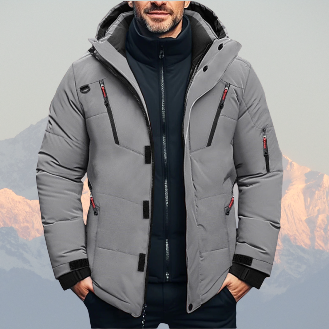 Men’s Ski Winter Jacket – Waterproof, Windproof, Insulated Snow Coat with Hood