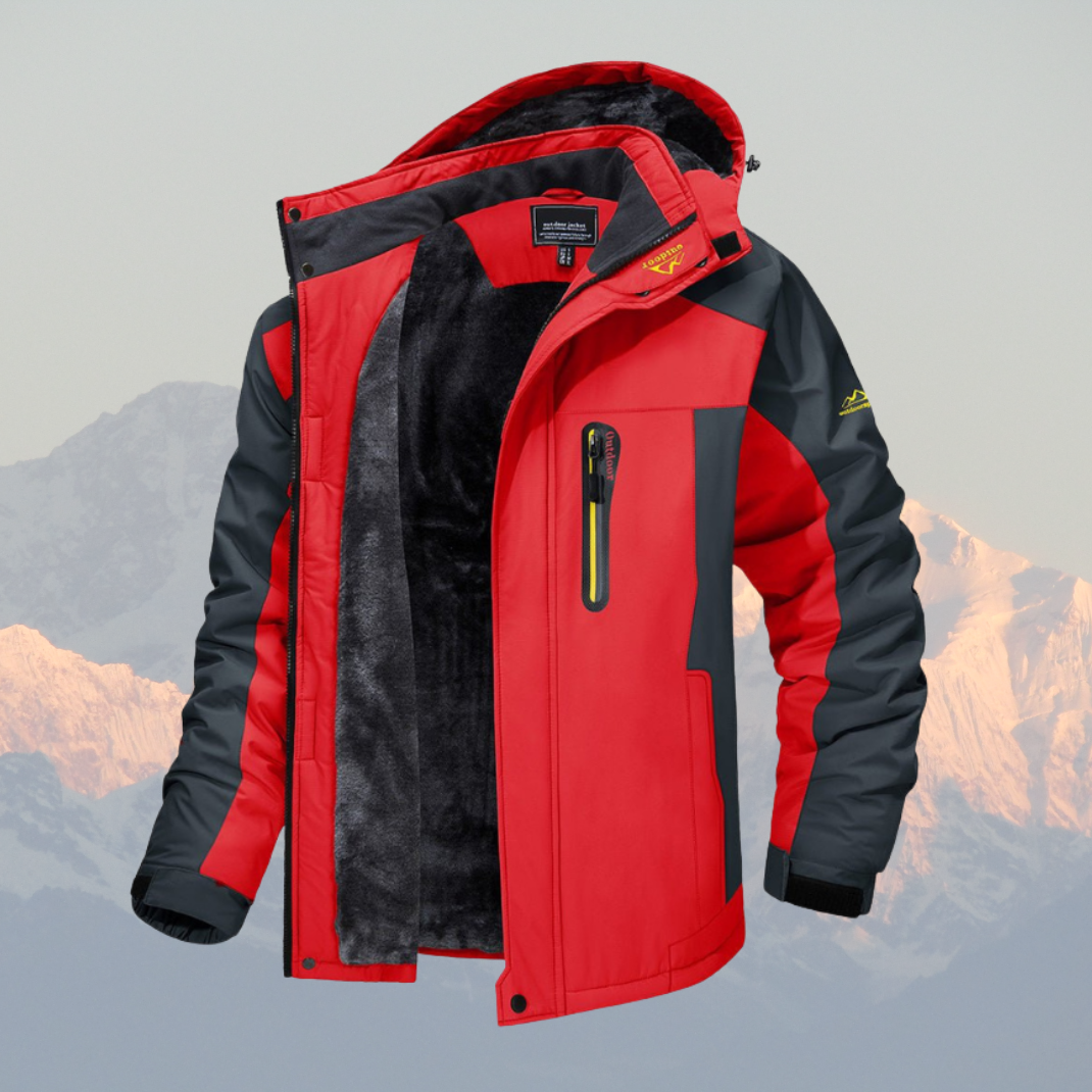 Men’s Outdoor Winter Jacket – Waterproof, Windproof, Fleece-Lined Hooded Coat