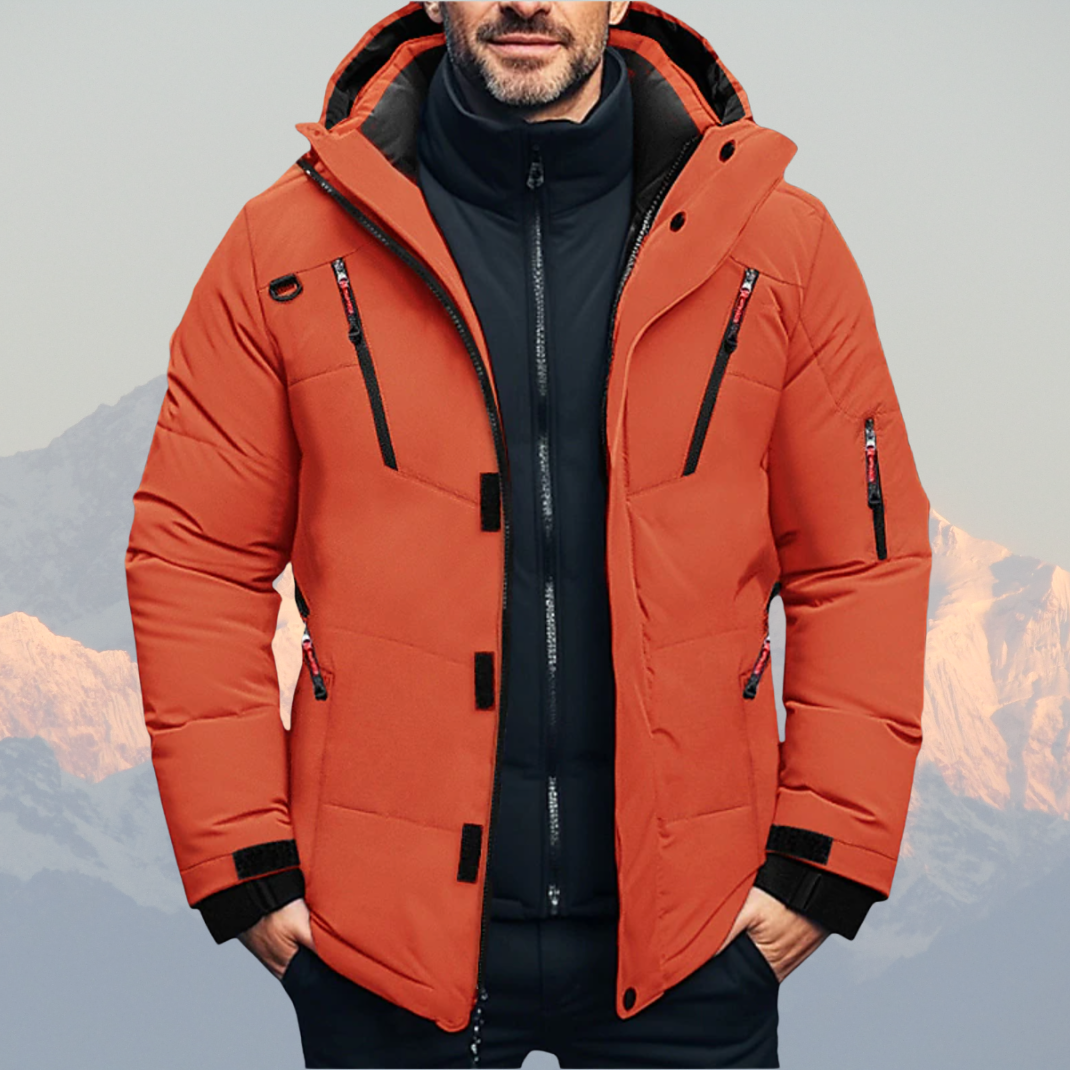 Men’s Ski Winter Jacket – Waterproof, Windproof, Insulated Snow Coat with Hood