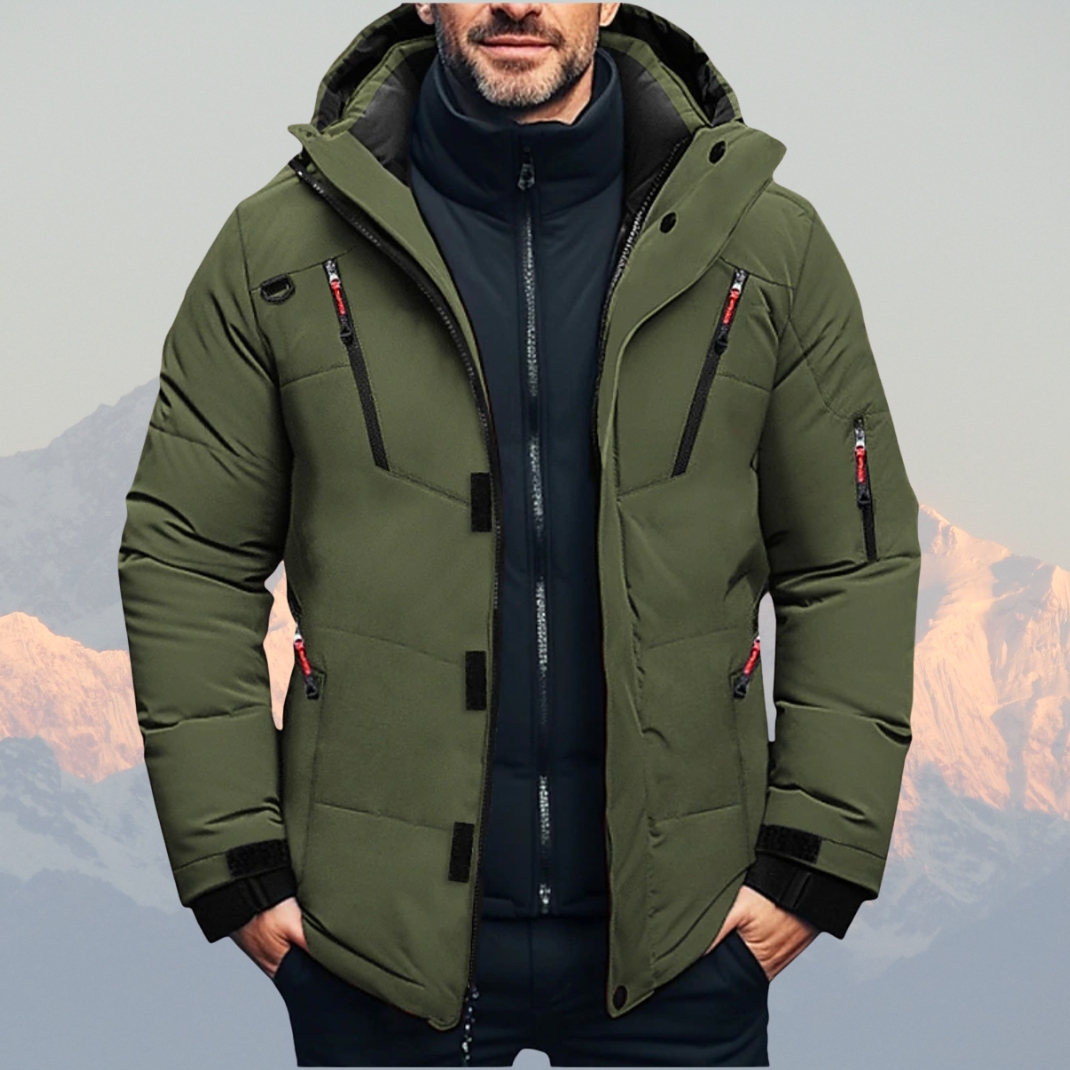 Men’s Ski Winter Jacket – Waterproof, Windproof, Insulated Snow Coat with Hood