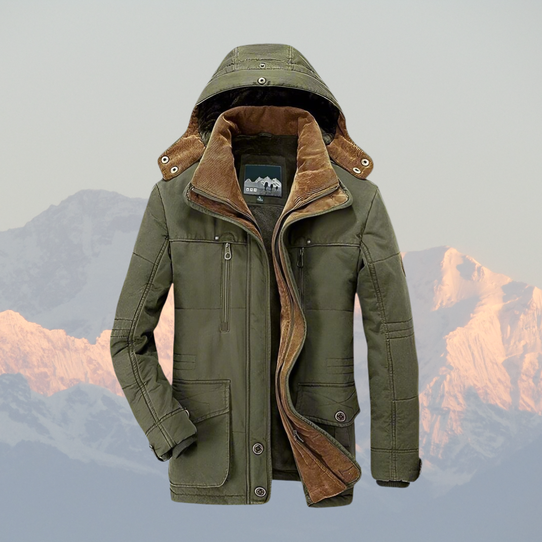 Winter King Men’s Parka – Water-Resistant - Faux Fur Lined - Adjustable Hood