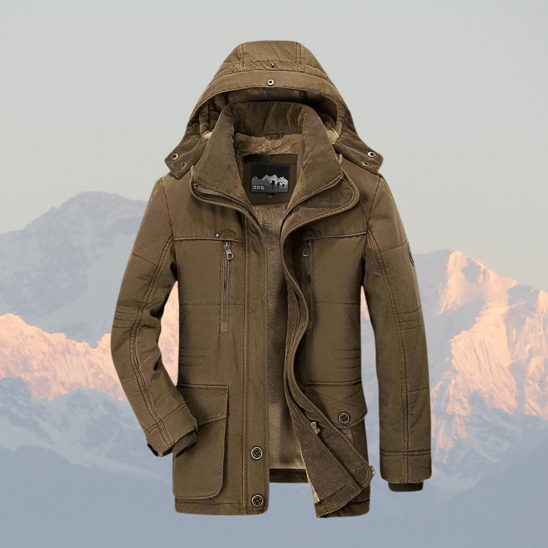 Winter King Men’s Parka – Water-Resistant - Faux Fur Lined - Adjustable Hood