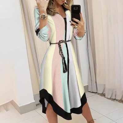 Belted Wrap Midi Dress – Elegant, All-Season Comfort with Tailored Fit & Timeless Style