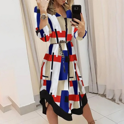 Belted Wrap Midi Dress – Elegant, All-Season Comfort with Tailored Fit & Timeless Style