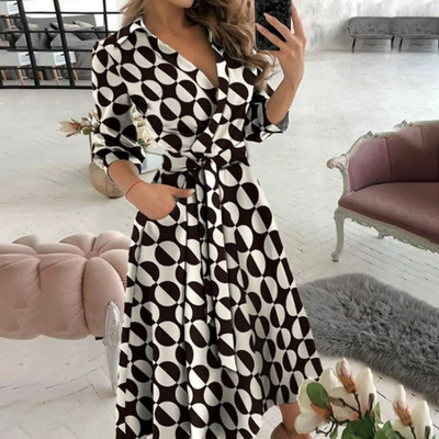 Belted Wrap Midi Dress – Elegant, All-Season Comfort with Tailored Fit & Timeless Style
