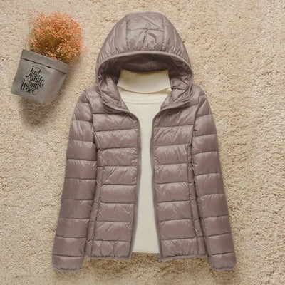 Women’s Quilted Jacket – Regular Fit – Lightweight Padded – Hip Length Zip Front