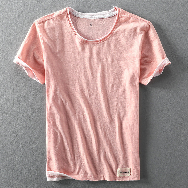 Maisie - heren casual zomer katoenen gewassen versleten t-shirt