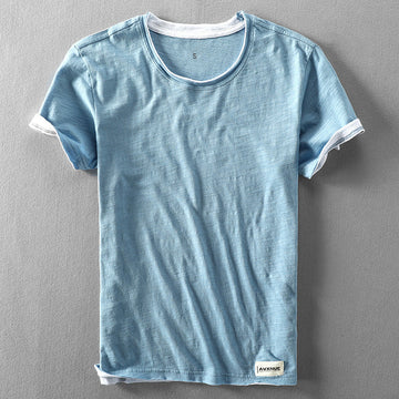 Maisie - heren casual zomer katoenen gewassen versleten t-shirt