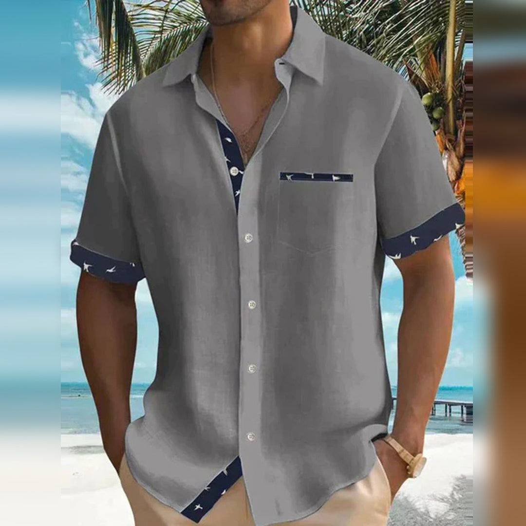 Men’s Casual Shirt - Button-Down - Short Sleeve - Lightweight Breathable Fabric