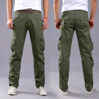 Men's casual cargo pants with multiple pockets