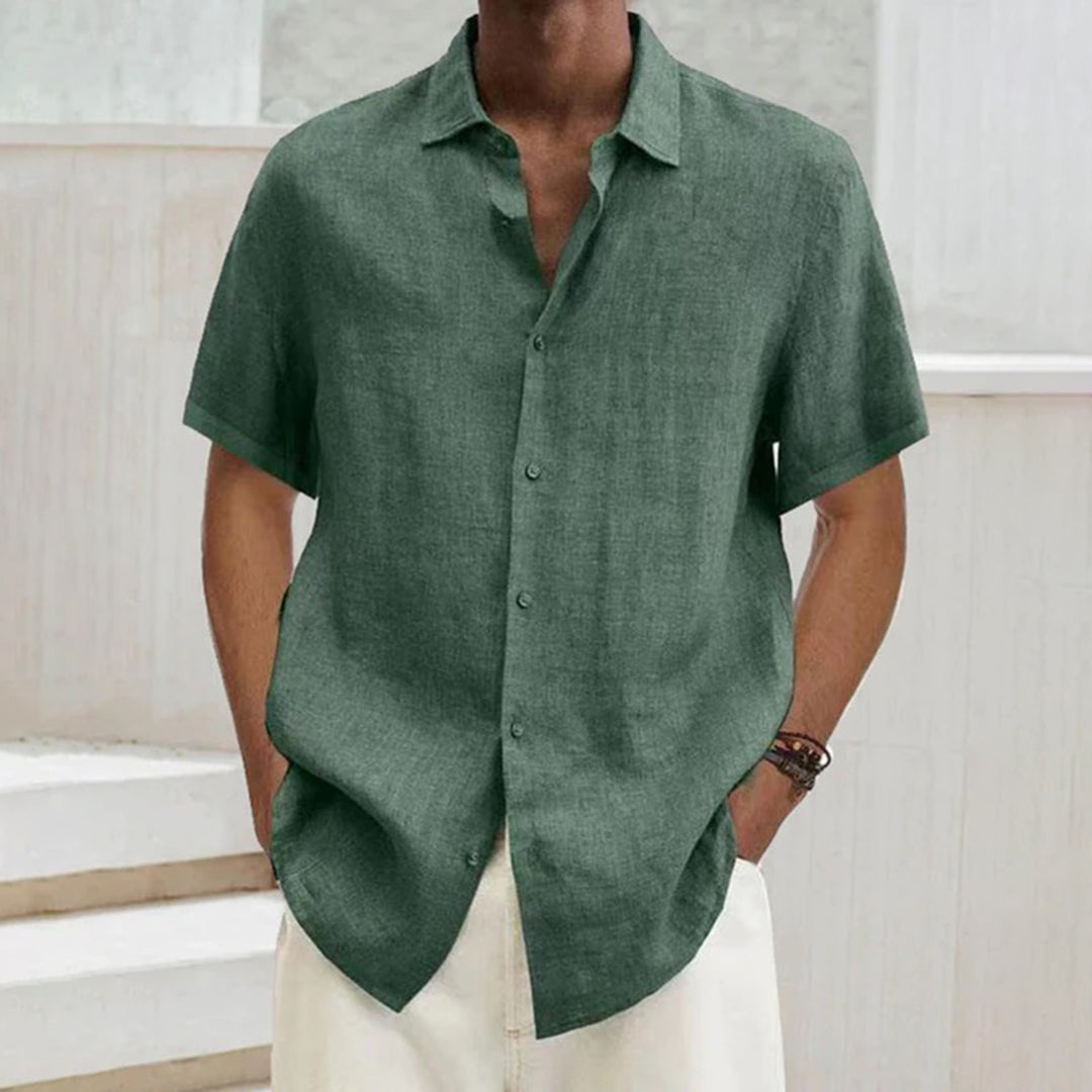 Men’s Short Sleeve Shirt – Relaxed Fit – Button Down – Breathable Lightweight Fabric
