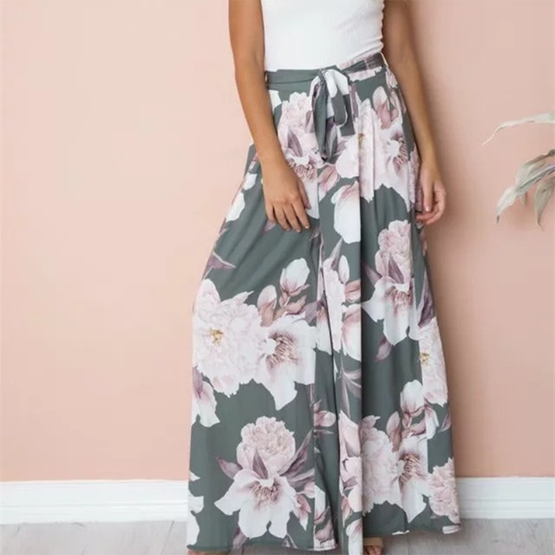 Women’s Maxi Skirt - Floral Print - High Waist - Flowy & Elegant - Pleated Design