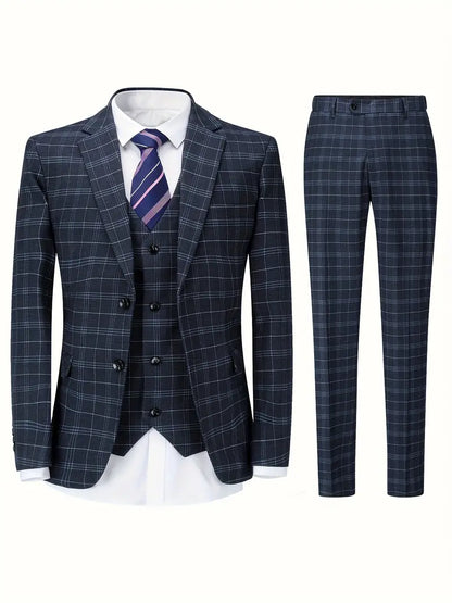 Men's Luxury Dress Suit - Formal Slim Fit Blazer & Trousers