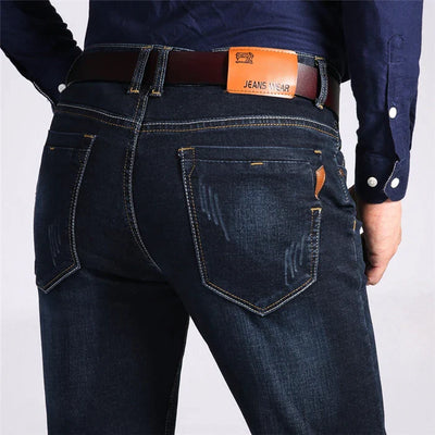 Men’s Jeans - Classic Straight Leg - Durable Denim - Five-Pocket Design