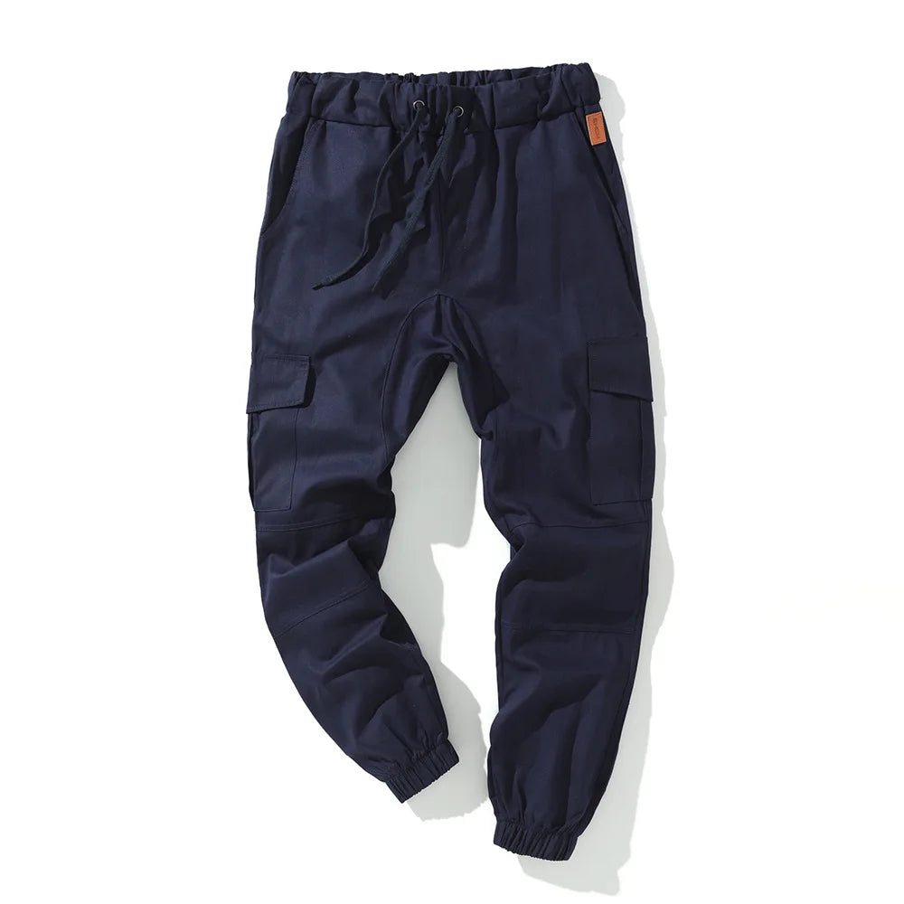 Heren streetwear cargo broek met trekkoord in de taille