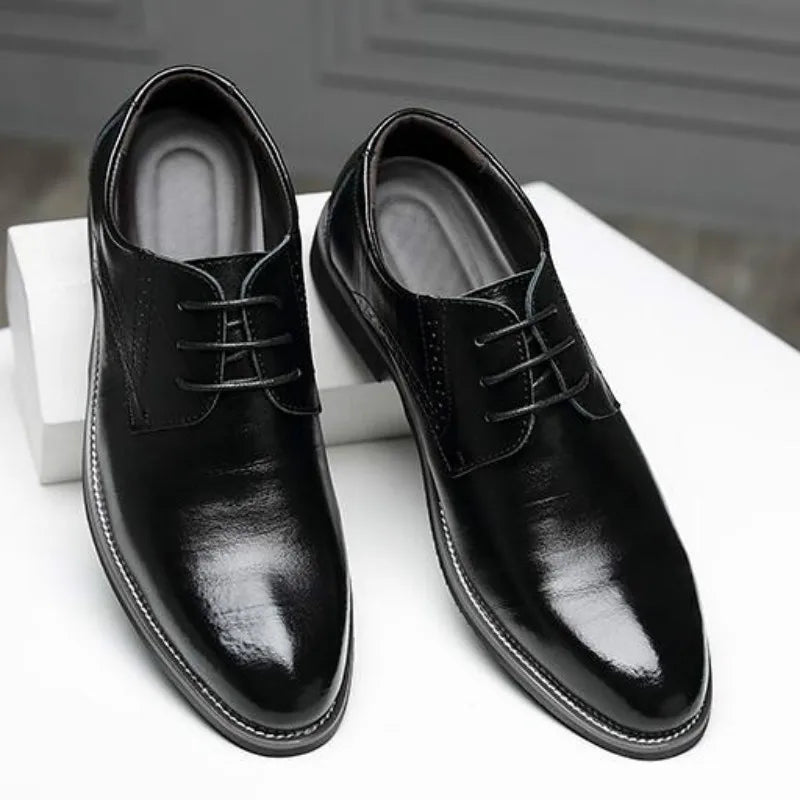 Men’s Oxford Shoes - Polished Leather - Classic Closed Lacing - Formal Dress Style