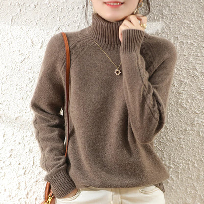 Women's long arm roll neck sweater