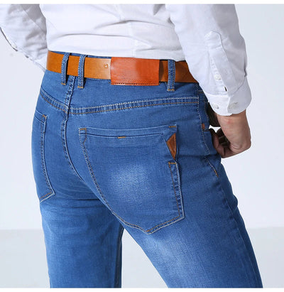 Men’s Jeans - Classic Straight Leg - Durable Denim - Five-Pocket Design