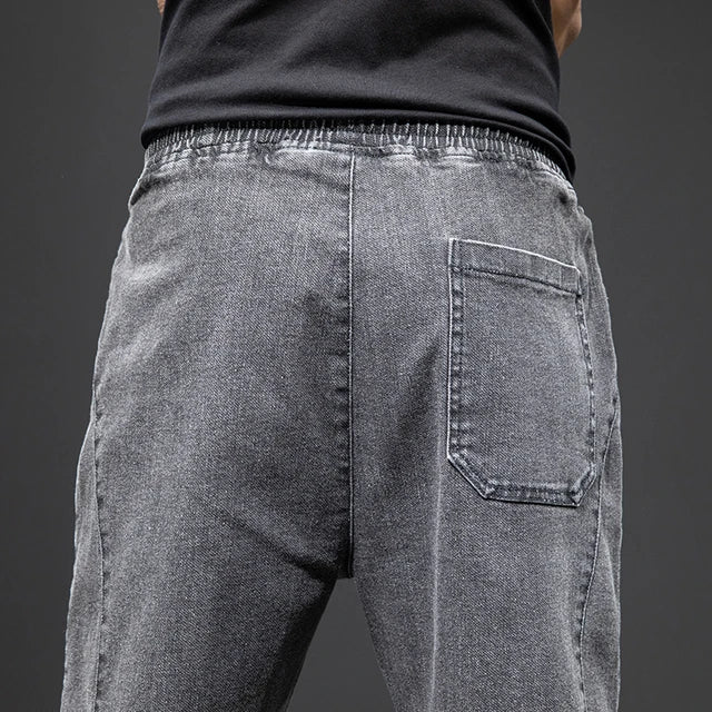 Men's streetwear denim jogging pants