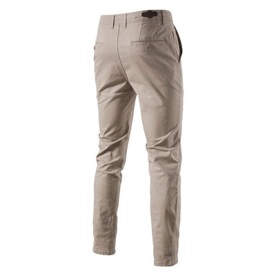 Men’s Slim Fit Chinos - Cotton Blend - Tailored Flat Front - Smart Casual Trousers
