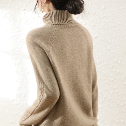 Women's long arm roll neck sweater