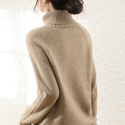Women's long arm roll neck sweater
