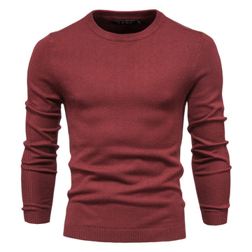 Heren effen gebreide sweater