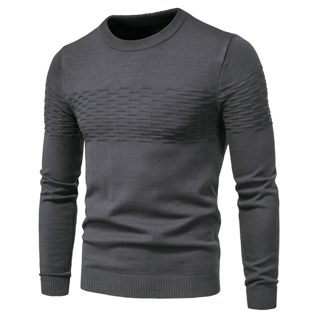 Men's knitted sweater with fitted cuffs