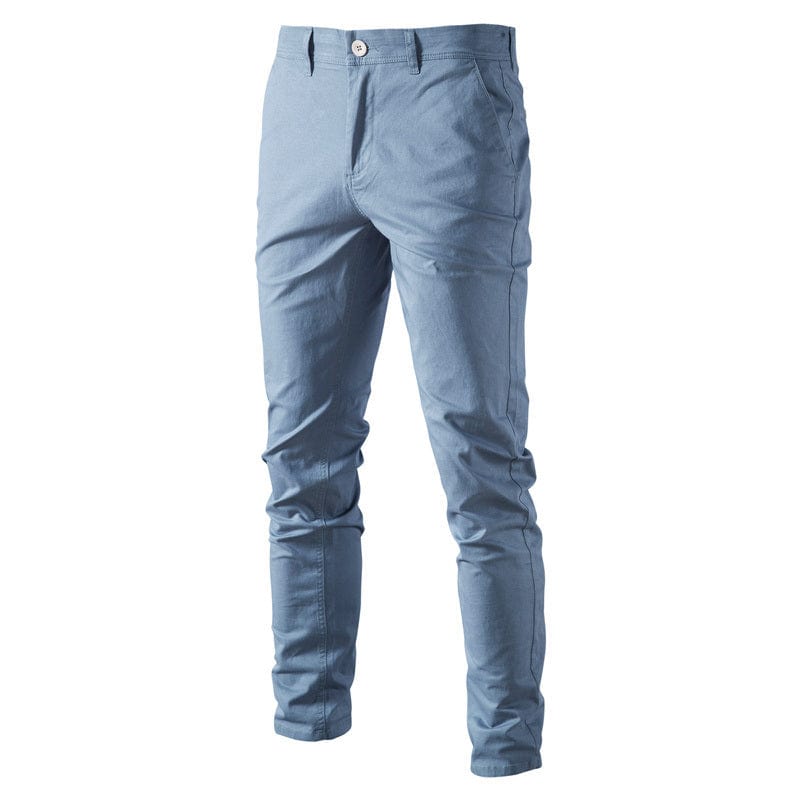 Men’s Slim Fit Chinos - Cotton Blend - Tailored Flat Front - Smart Casual Trousers
