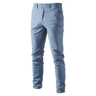 Men’s Slim Fit Chinos - Cotton Blend - Tailored Flat Front - Smart Casual Trousers