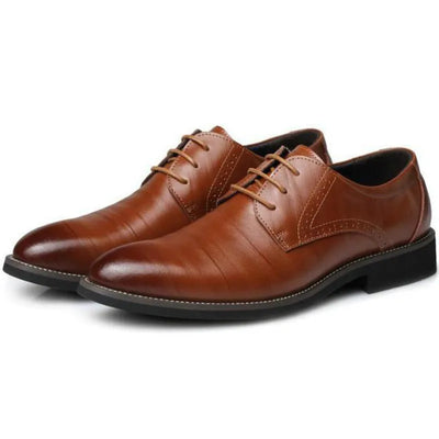Men’s Oxford Shoes - Polished Leather - Classic Closed Lacing - Formal Dress Style
