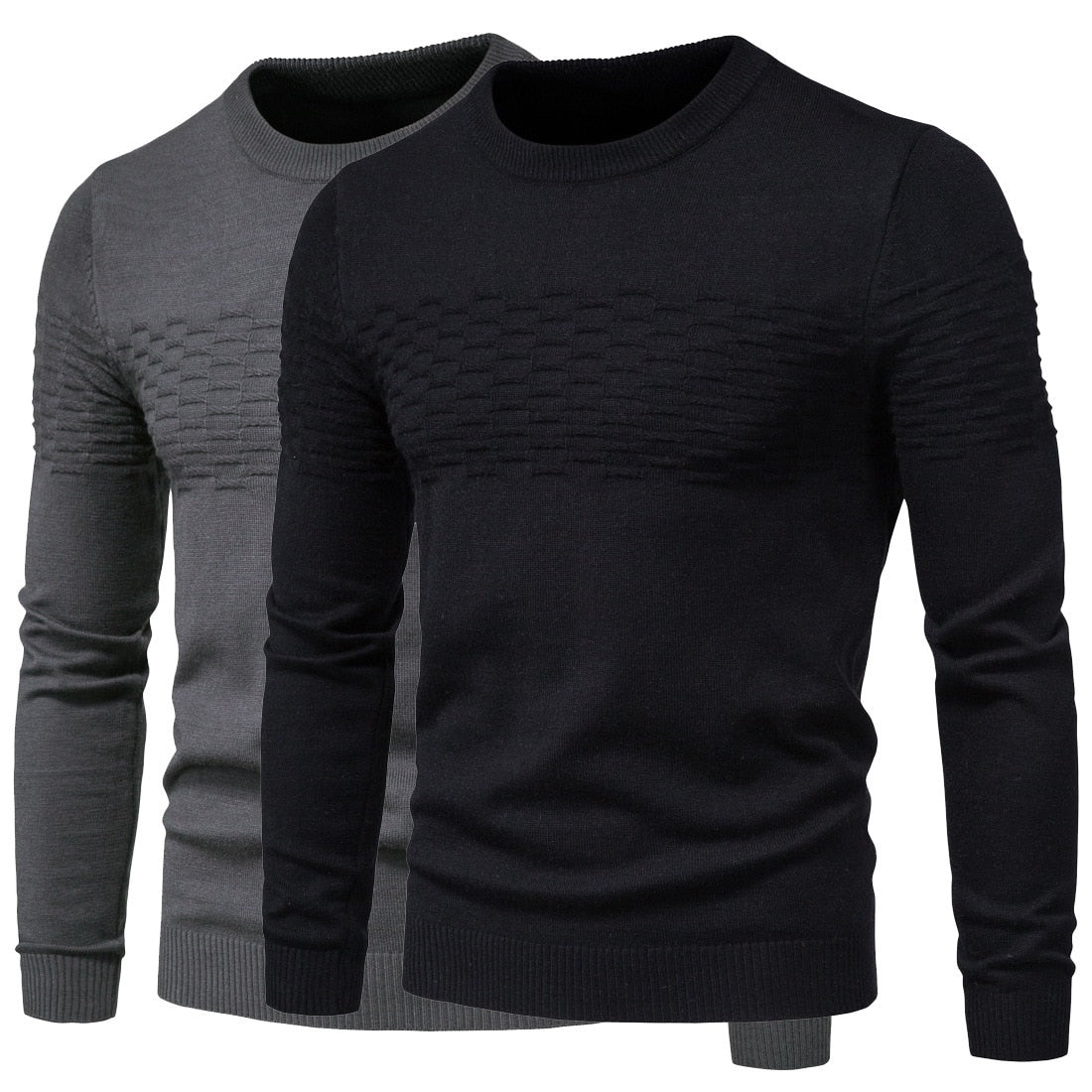 Men's knitted sweater with fitted cuffs