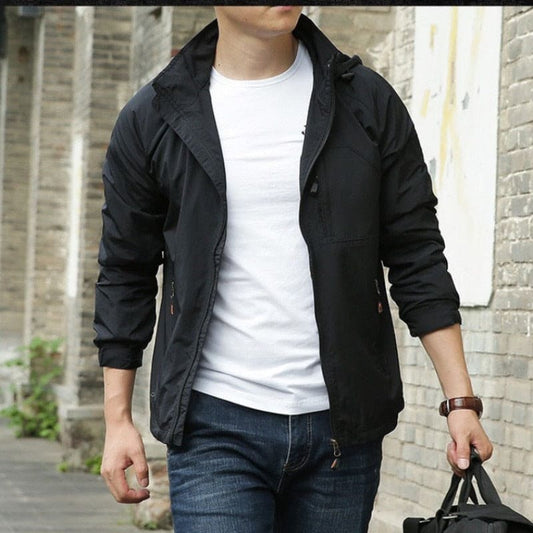 Men's casual hooded spring jacket