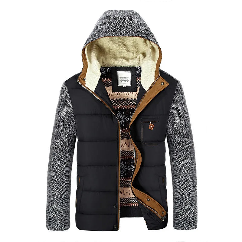 Men's cold-resistant cotton jacket with hood