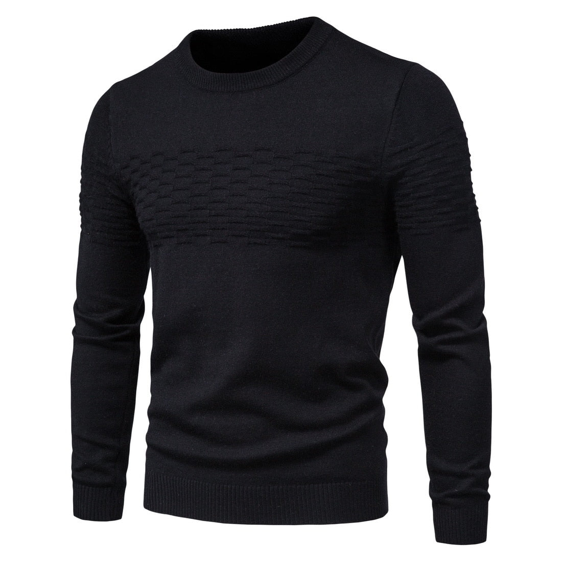 Men's knitted sweater with fitted cuffs